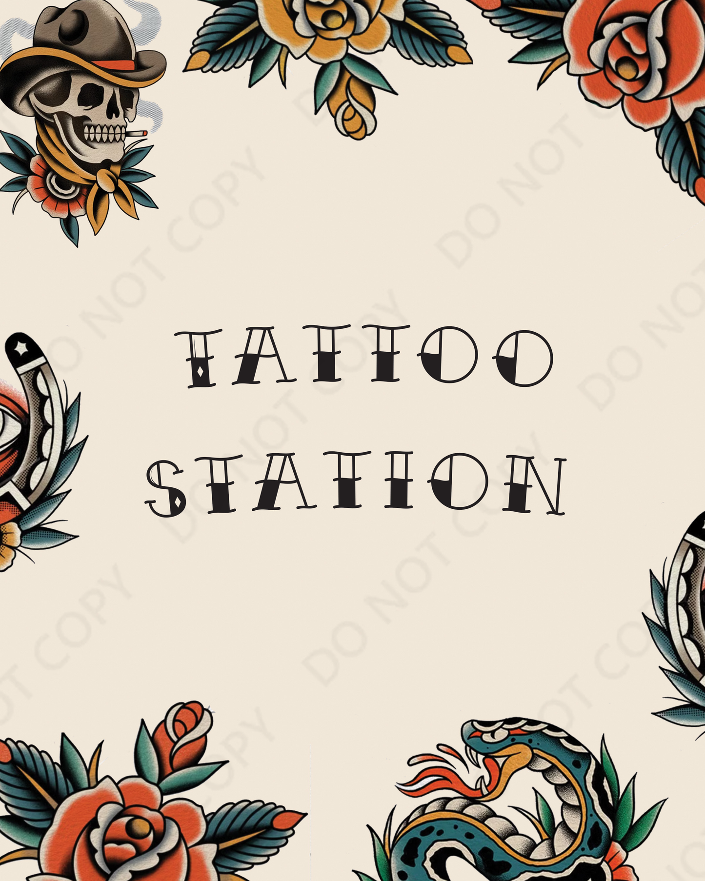 Tattoo station print out for alt wedding or party