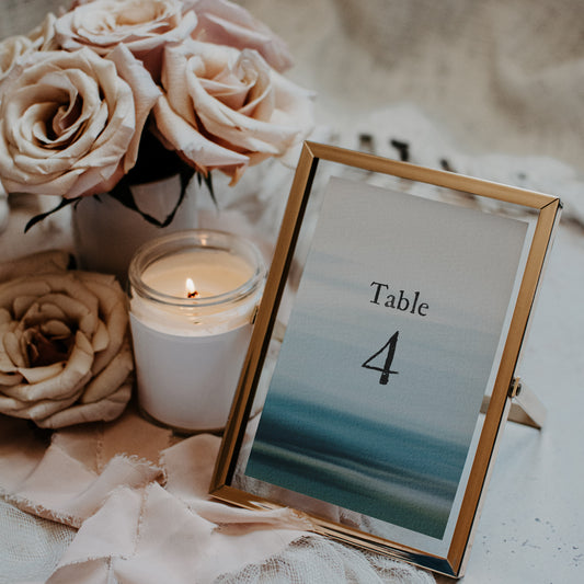 Modern nautical theme wedding table numbers