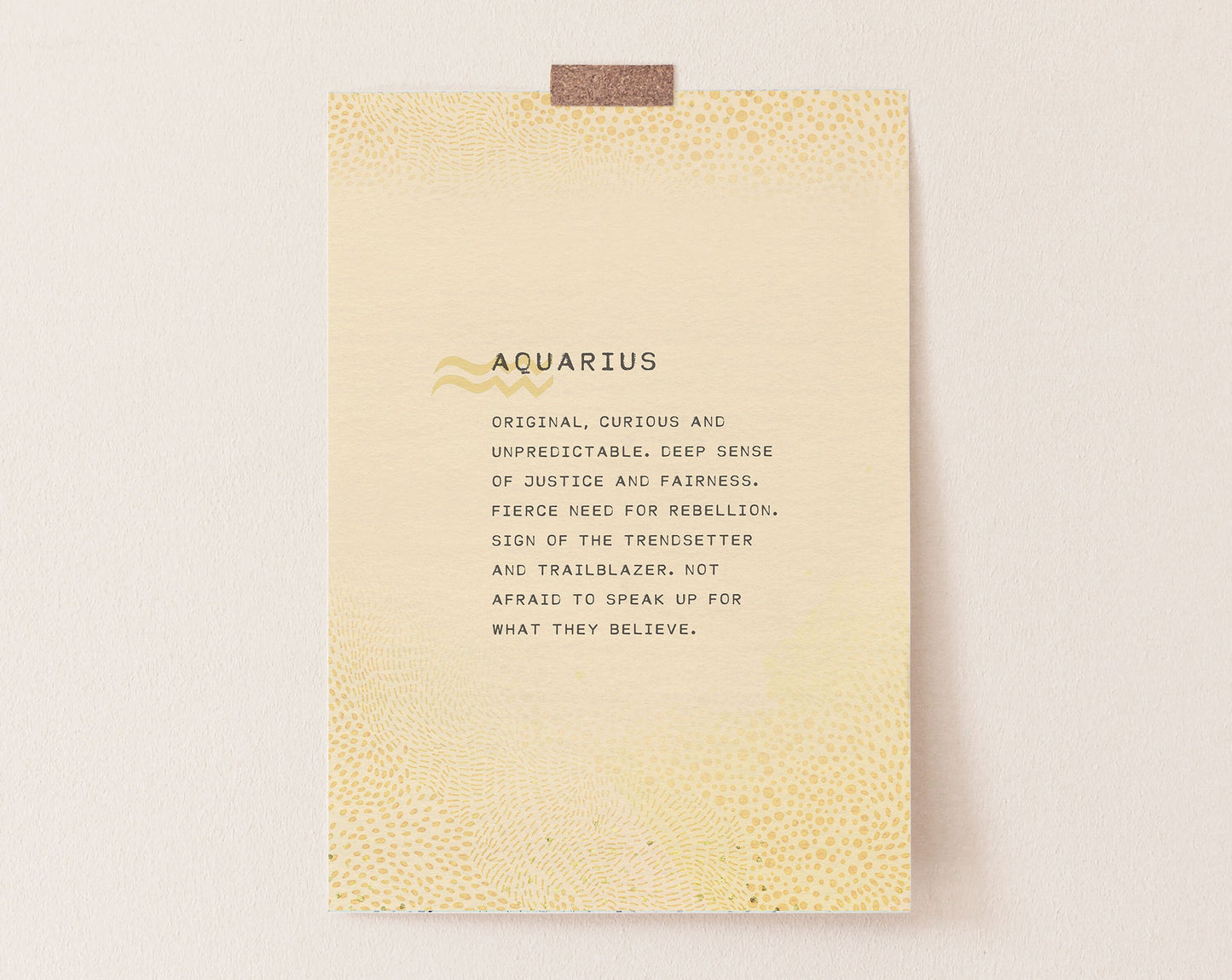 Aquarius zodiac print, birthday gift, Aquarius horoscope art