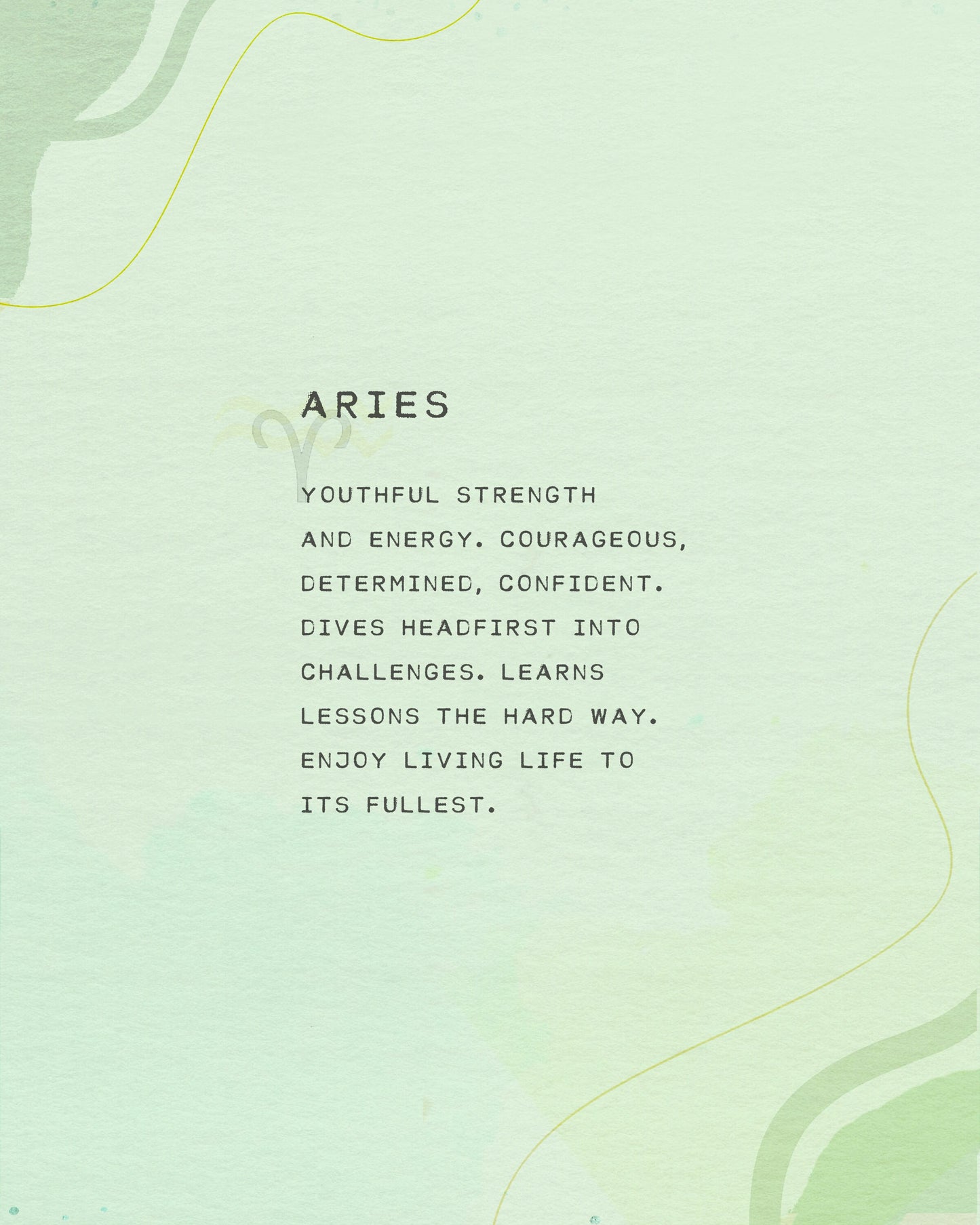 Aries quote poster, Zodiac wall art