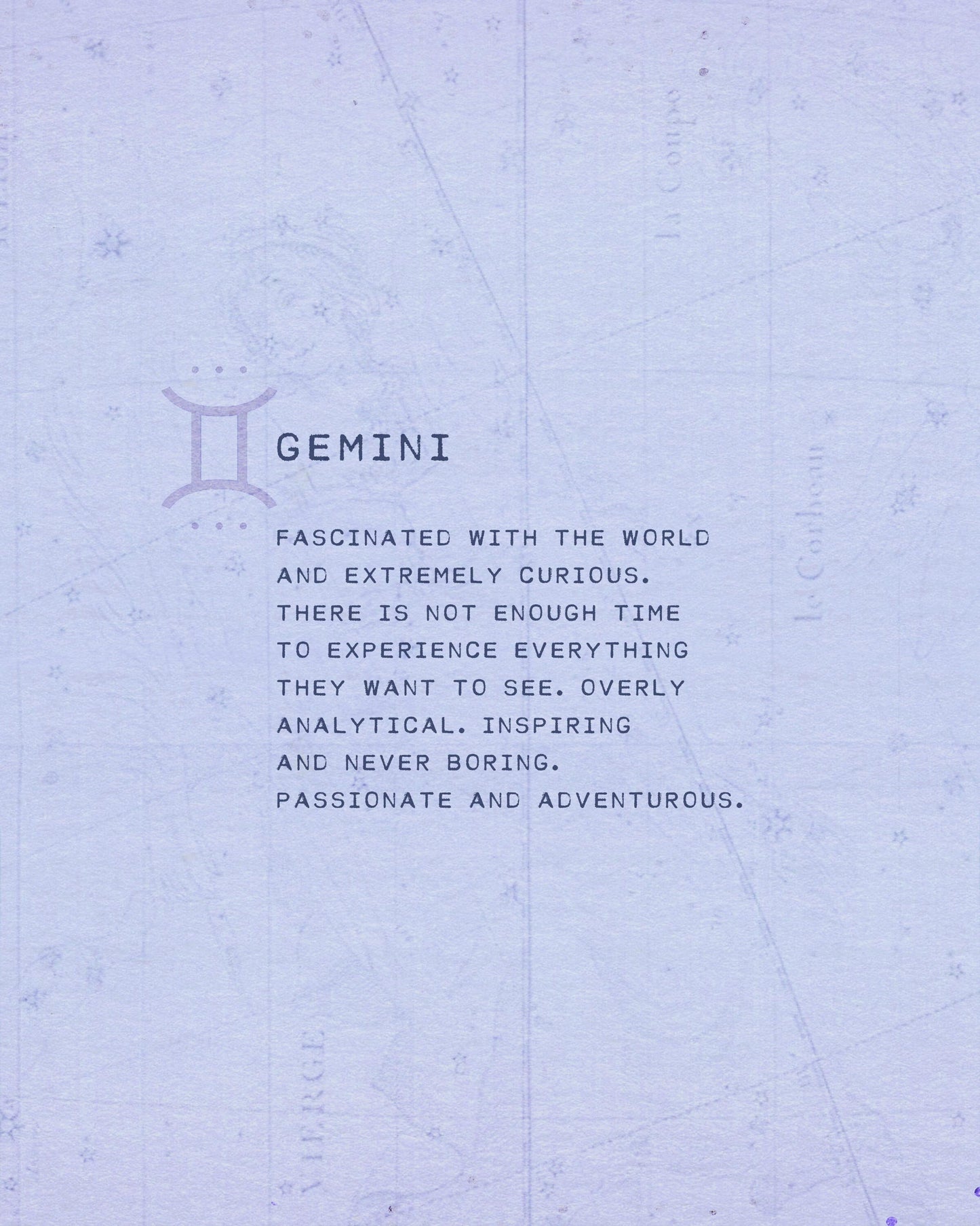 Gemini zodiac horoscope art