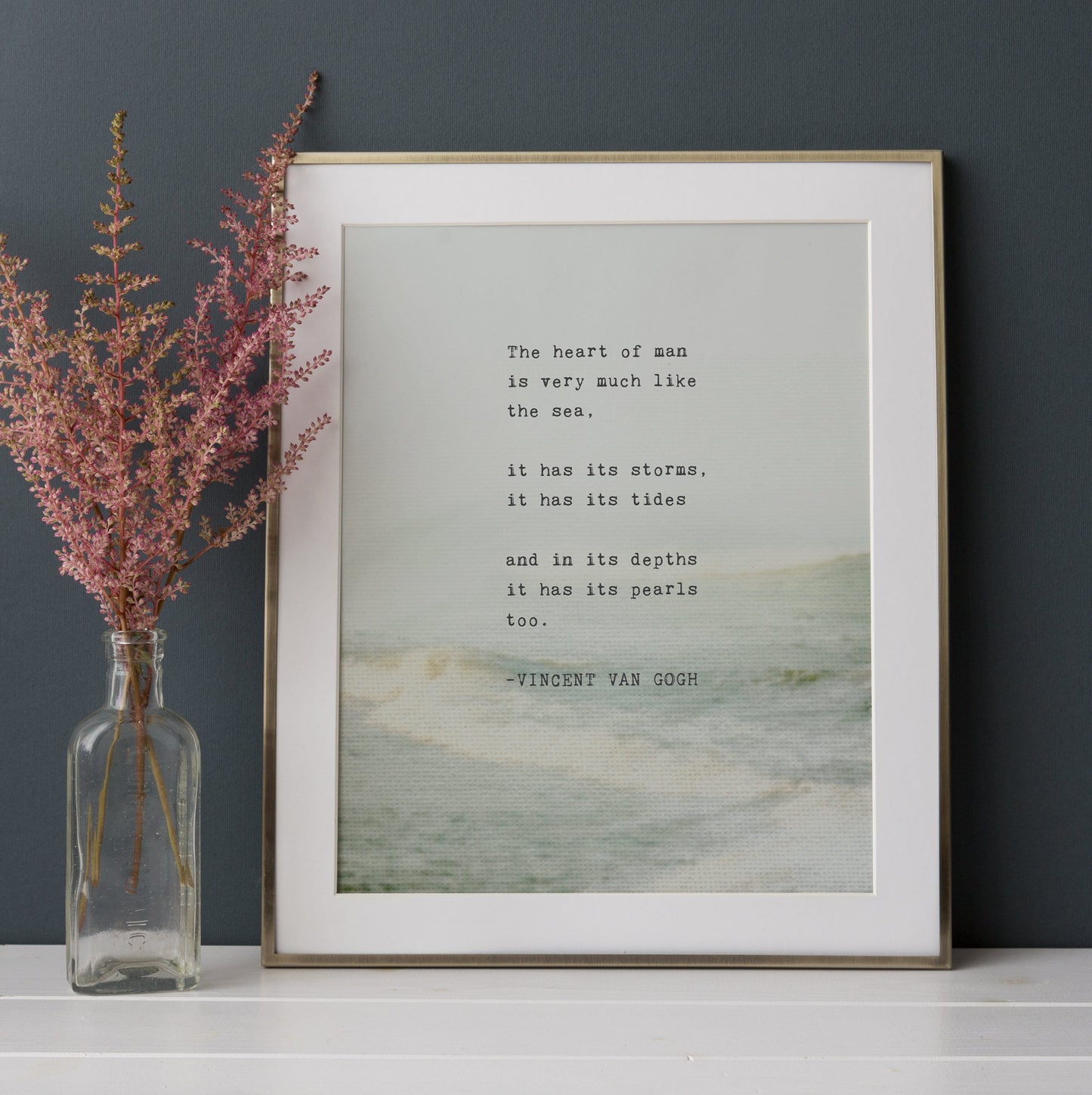 Vincent Van Gogh quote poster "The heart of man is much like the sea..."