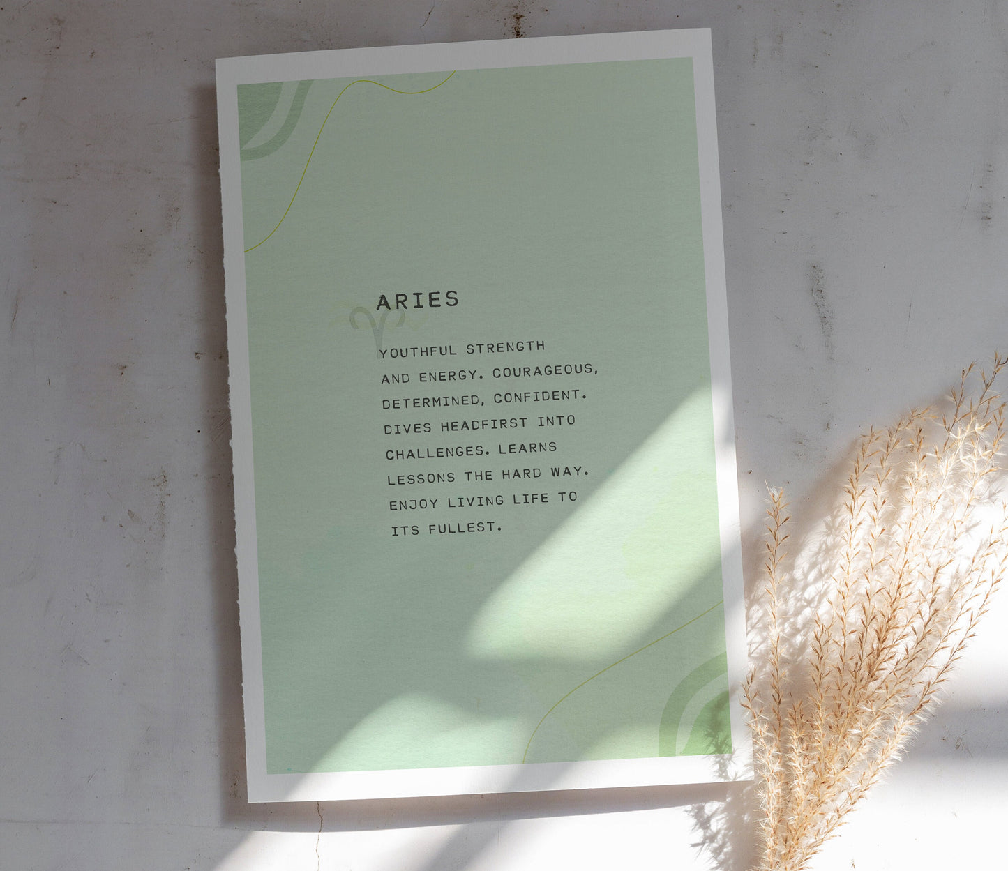 Aries quote poster, Zodiac wall art