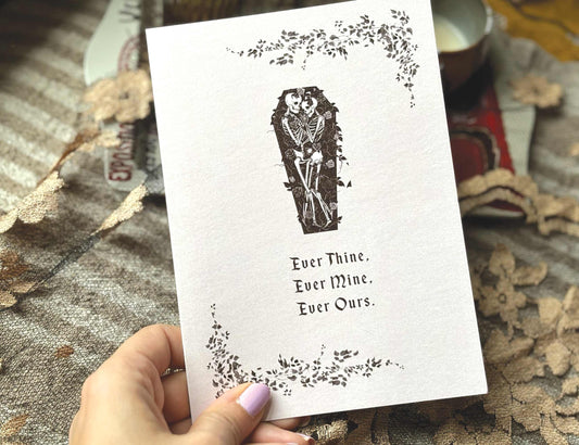 Goth Love Card, Emo Anniversary Card, Skeleton Lovers Card